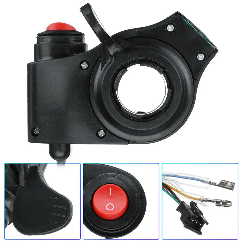 

LED Display Thumb Throttle Grips Black Portable 12V-72V Digital Durable With Power Switch Scooter Universal For Electric Bike
