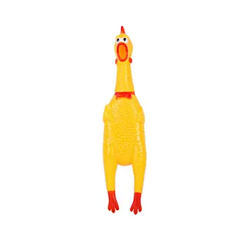 

Funny Pet Toy Squawking Rooster Screaming Rubber Chicken Shrilling Yellow Cock Attractive Dog Cat Puppy Sound Toy