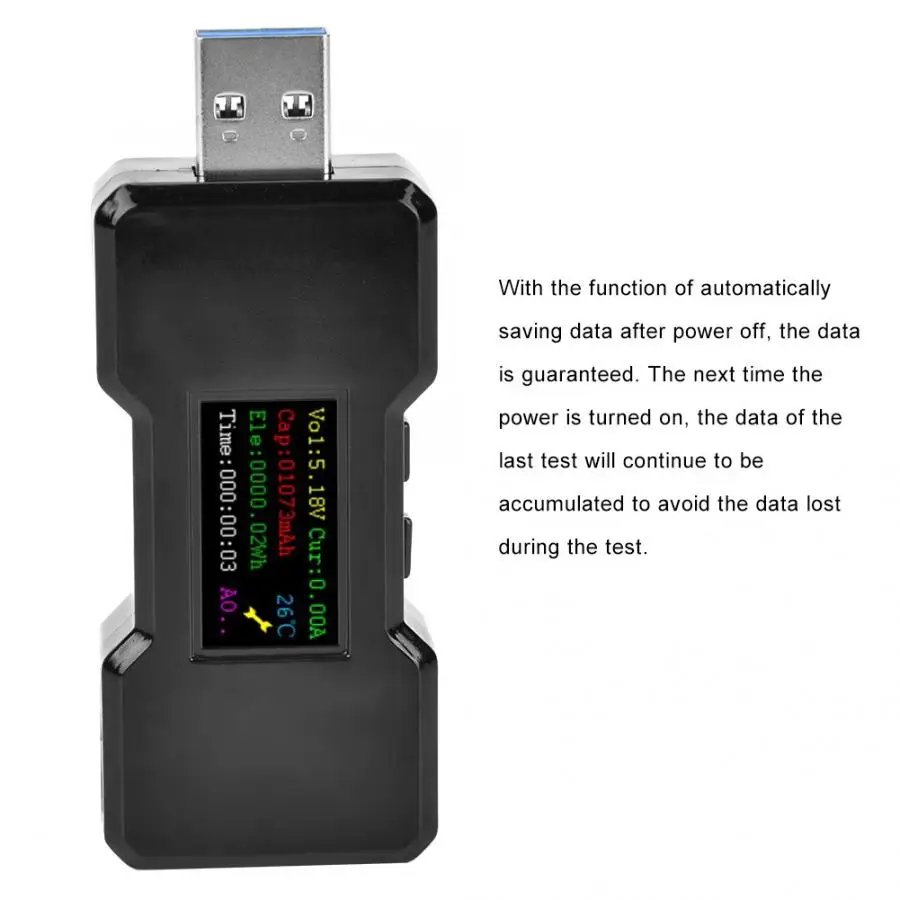 ЖК-дисплей USB 3,0 тестер емкости Измеритель Напряжения тока часы батареи