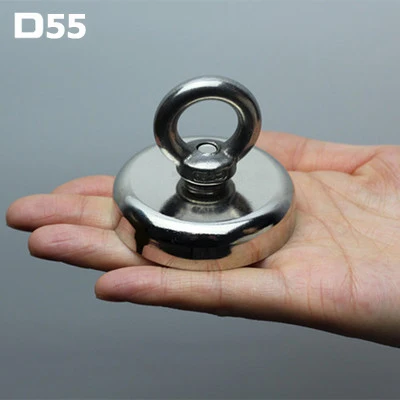 D55 (pull max 65KG) 1 шт./лот сильный спасательный неодимовый магнит высокопрочный магнит круглый супер магнит присоска кольцо Сильный магнитный - Цвет: D55 (pull max 65KG)