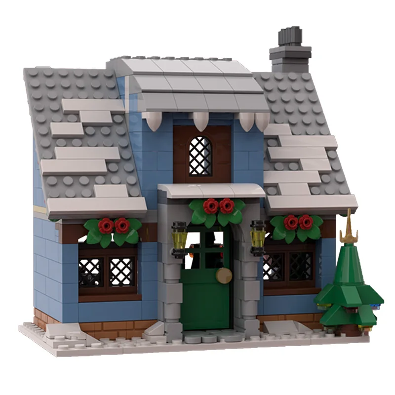The Christmas House Modular City Building Blocks Set Winter Themed