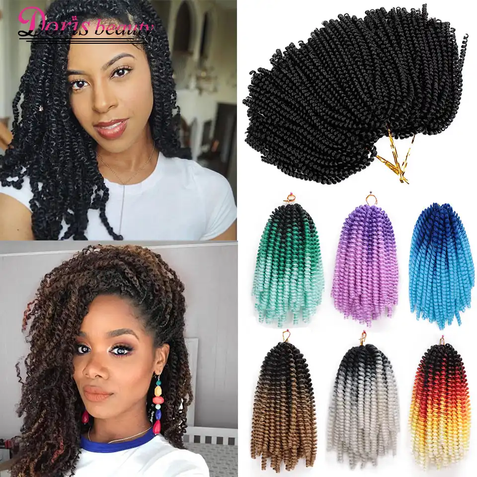 Spring Twist Hair Crochet Braids Ombre Braiding Hair 8 Inch
