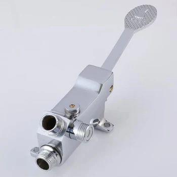 

1pc Durable Floor Foot Pedal Control Switch Taps Valve Faucet Copper Basin Foot Pedal Valves For Public Places