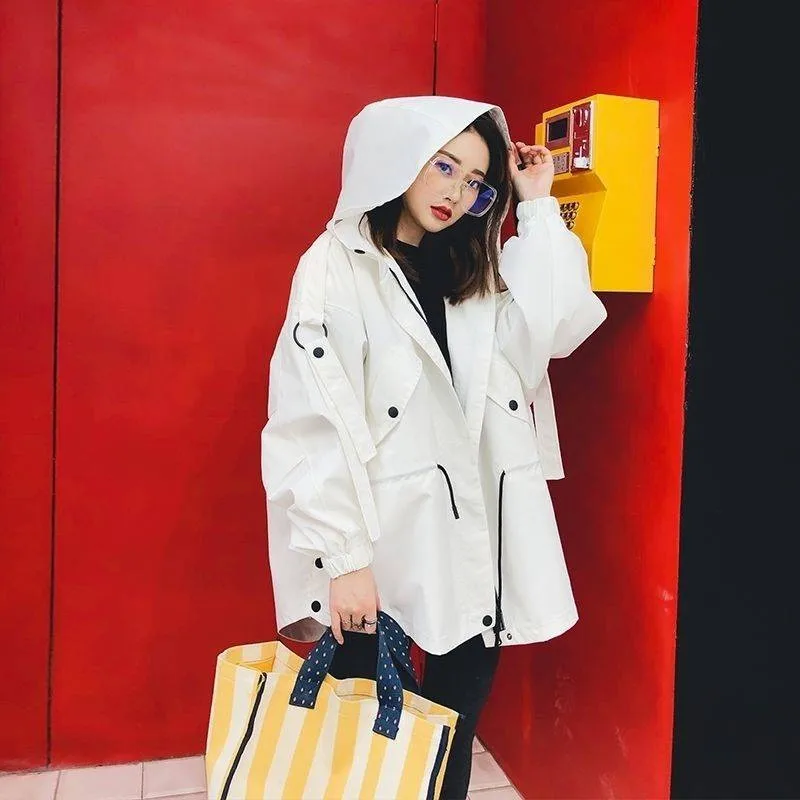Женская однотонная Осенняя толстовка с капюшоном модная толстовка на молнии Harajuku Свободная куртка Повседневный корейский спортивный костюм с капюшоном Meletom куртка женская