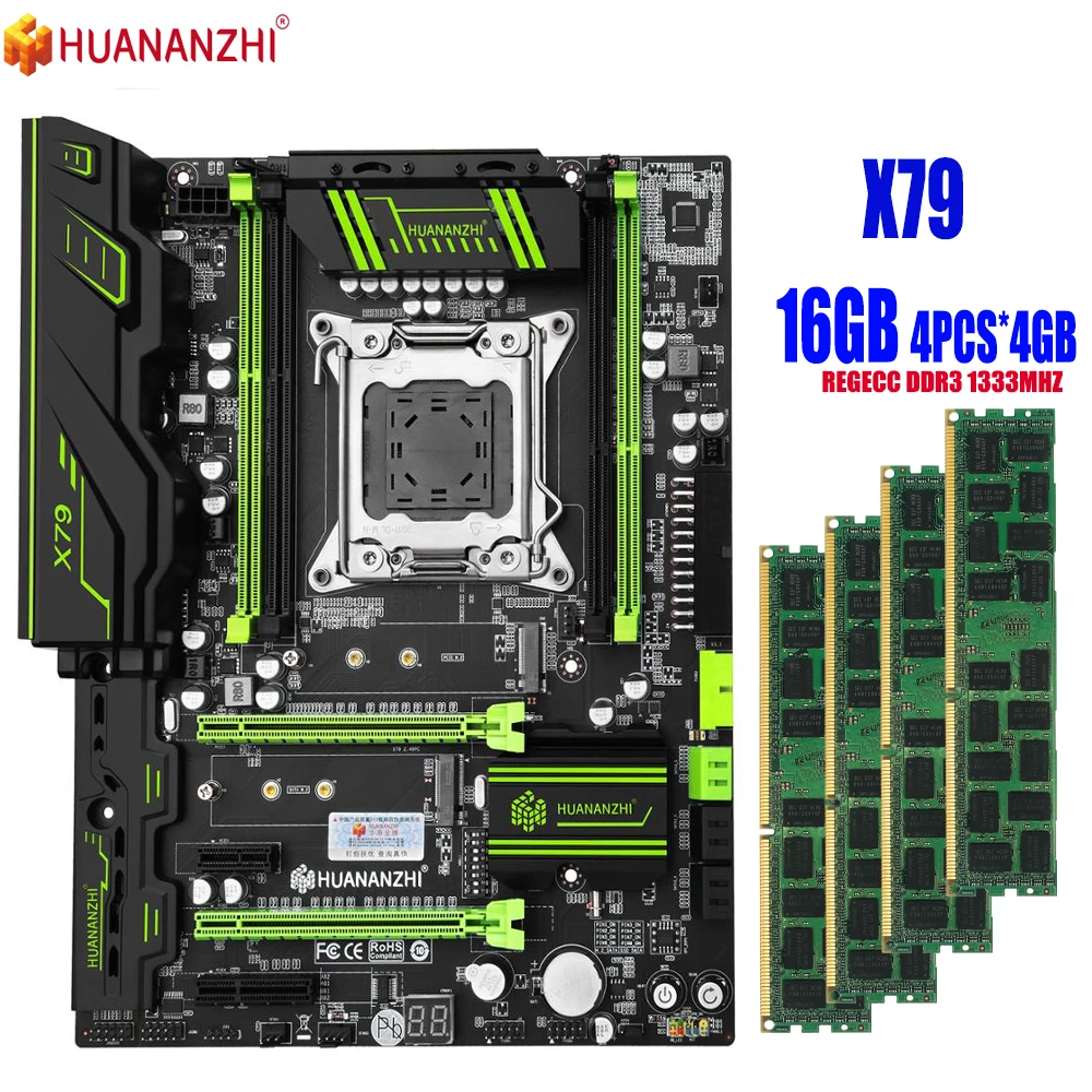 Материнская плата HUANANZHI X79 с 4x4 ГБ = 16 Гб 1333 МГц 10600R DDR3 память ECC REG | Компьютеры и офис