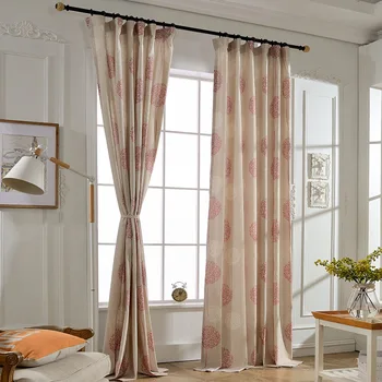 

Beautiful Printed Floral Balloon Linen Curtains for Living Room Bedroom Kitchen Home Decorative Drapes Custom Made