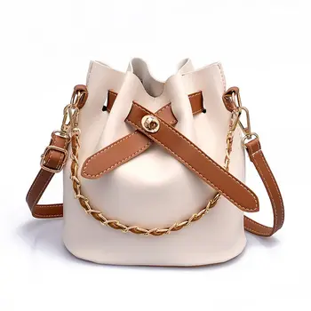 

Cute Strap Bucket Bag Women PU Leather Shoulder Bag Fashion Ladies Crossbody Bags