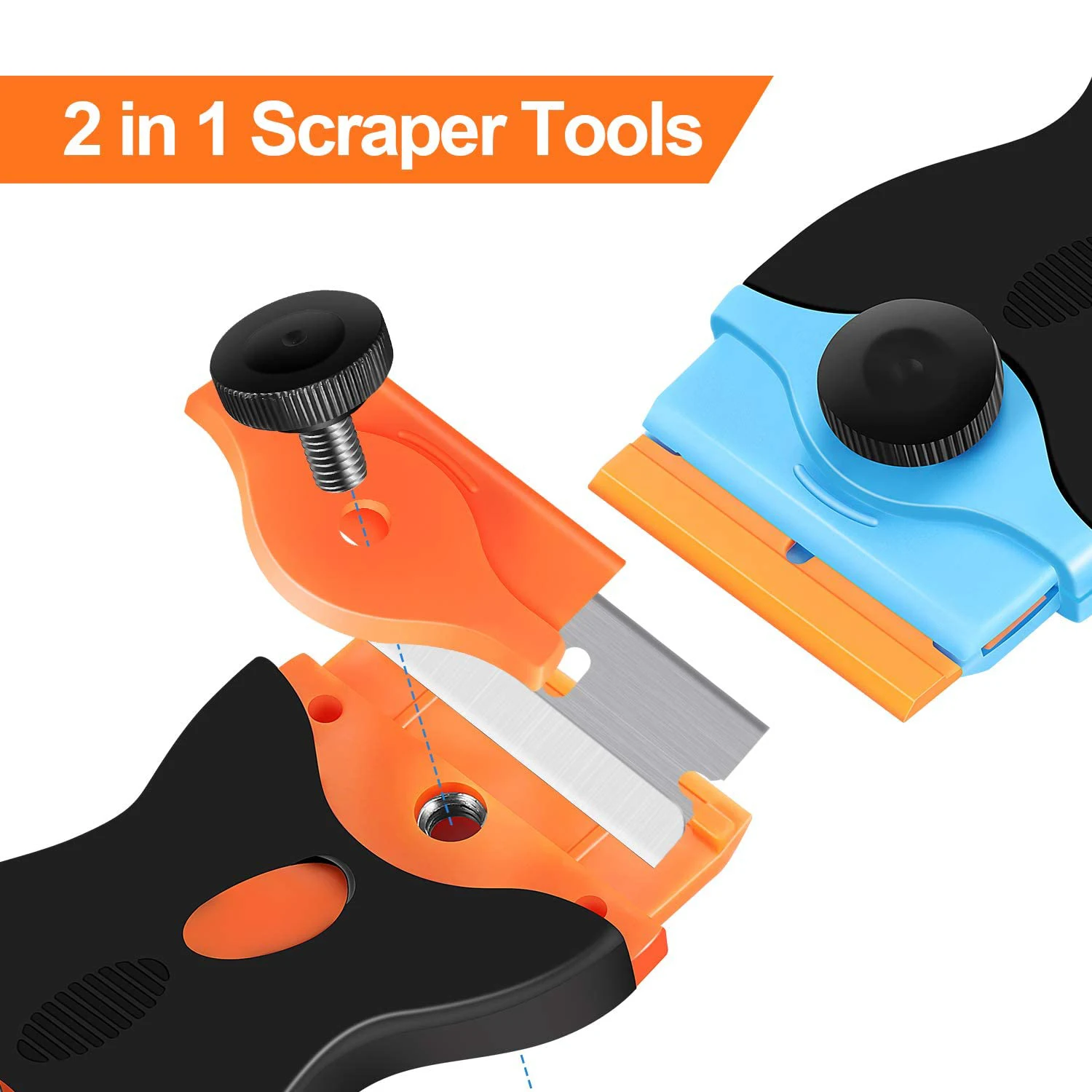 Scraper Razor Blade Replaceable Metal Plastic Blades Cleaner Scraper for AUTO Window Sticker Labels Caulk Adhesive Paint Removal
