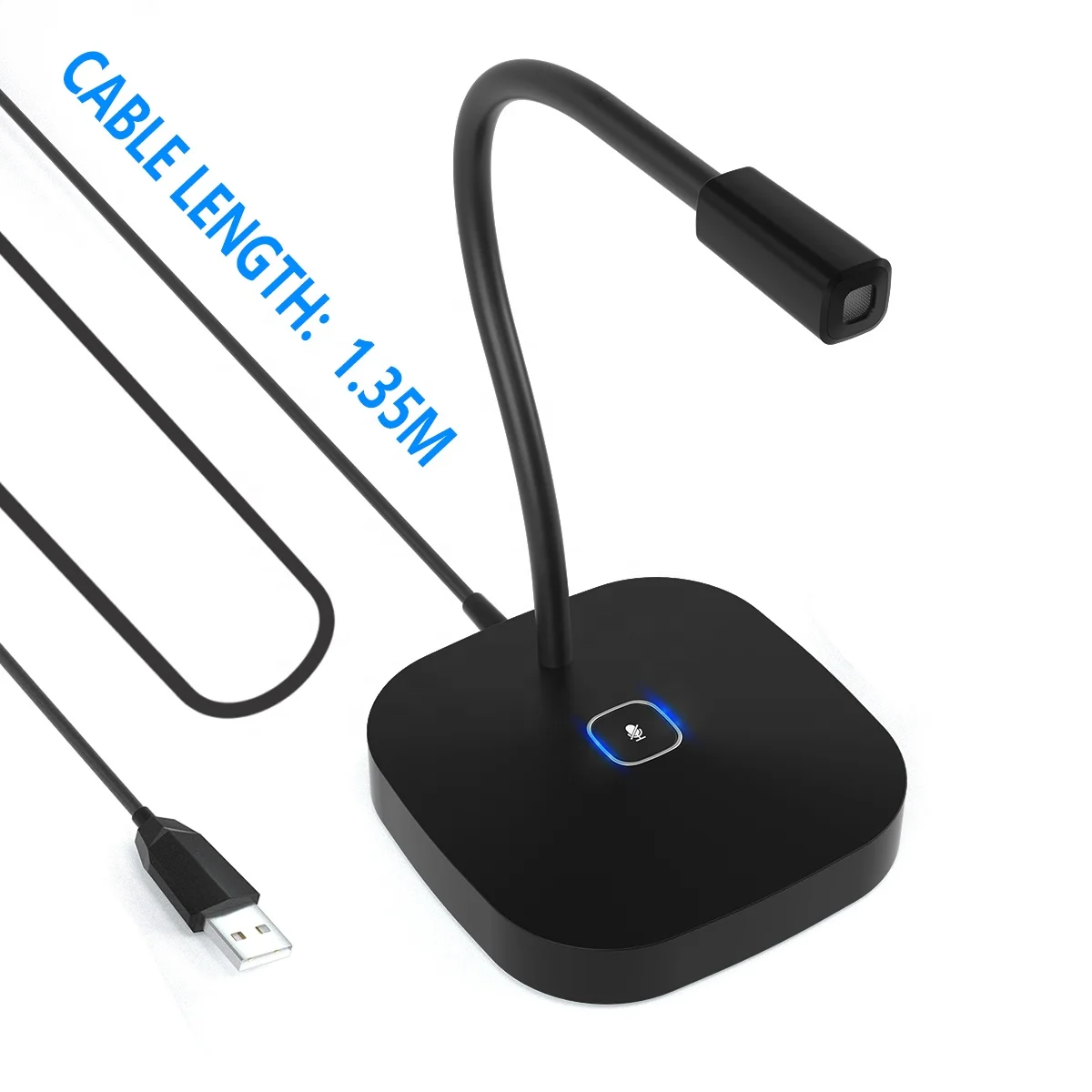 Гибкий настольный микрофон для конференций компьютерных игр 1 35 м USB бесшумный
