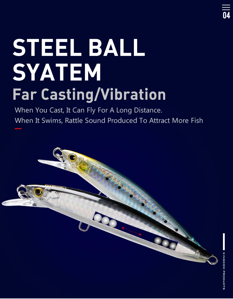 Kingdom Crankbait Angelköder 23 g 120 mm 30 g 130 mm Sea Crazy Jerkbait Floating Minnow Professioneller harter Schwimmköder Angelgerät – Detail 7