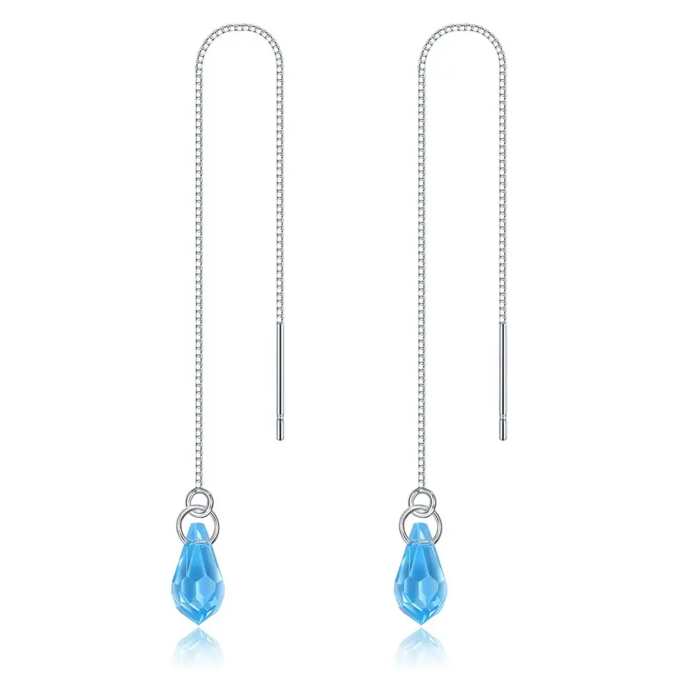 Женские серьги капельки с кристаллами Swarovski серебро 2020 пробы|Серьги-подвески| |