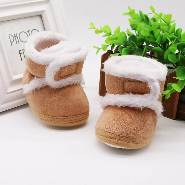 Newborn Toddler Warm Boots Winter First Walkers baby Girls Boys Shoes Soft Sole Fur Snow Booties for 0-18M 4