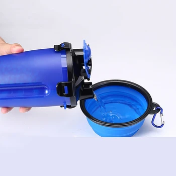 

2 in 1 pet portable safety plastic cat travel drinking water bottle collapsible dog feeding bowl cup pet supplies bowl