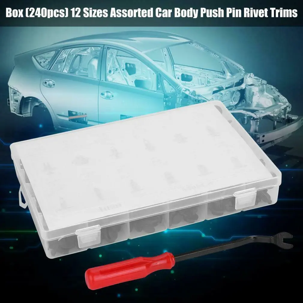 

240 Pcs Plastic Buckle Push Pin Rivet Car Push Retainers Kit Car Buckle Set Bumper Plastic Buckle Strong Flexibility