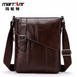 Layer Cowhide Leather Single-Shoulder Bag Men's Vertical Men's Casual Messenger Bag Genuine Leather Brand Men's Bag
