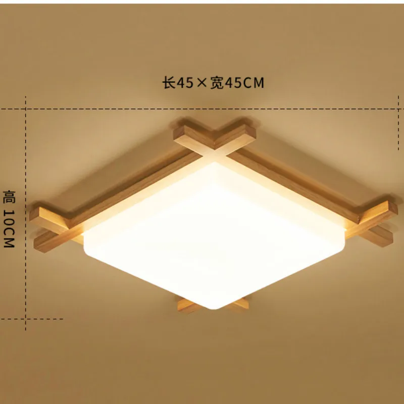warm light 45cm Простой Современный Креативный скандинавский потолочный светильник для спальни, светодиодный светильник из цельного дерева, японская лампа для татами WF1223255 - Цвет корпуса: warm light 45cm