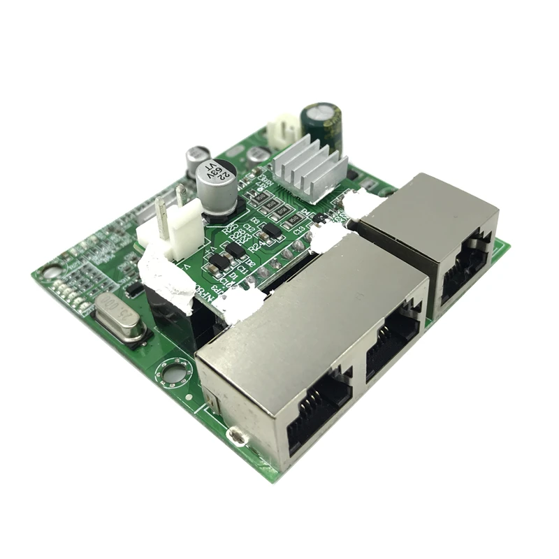 3-портовое питание по Ethernet гигабитный коммутатор модуль 48V2A 96 Вт-144 Вт 3 порта 10/100/1000 м контактный порт мини-коммутатор модуль PCBA материнская плата RJ45 POE