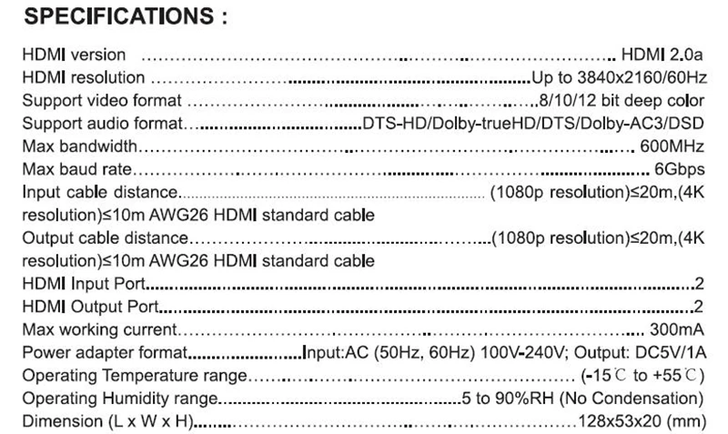 HDMI 2,0 переключатель сплиттер 2x2 3D с оптическим R/L аудио поддержка 4K 60Hz 1080P 4K x 2K 1X2 HDMI сплиттер 1x4 для PS4 ноутбука ПК к телевизору
