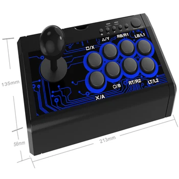 

7-In-1 Arcade Fighting Wired Rocker Game Console Game Handle for Switch / PS4 / PS3 / Xbox / PC / Tp4-1886