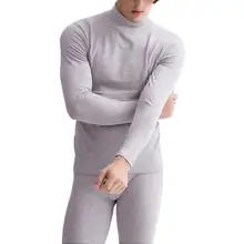 

Men Pajamas Sets Autumn Winter Plush Warm Tops & Pants 2 Piece Male Thermal Underwear Set Half-high Collar Men Set for Sleeping