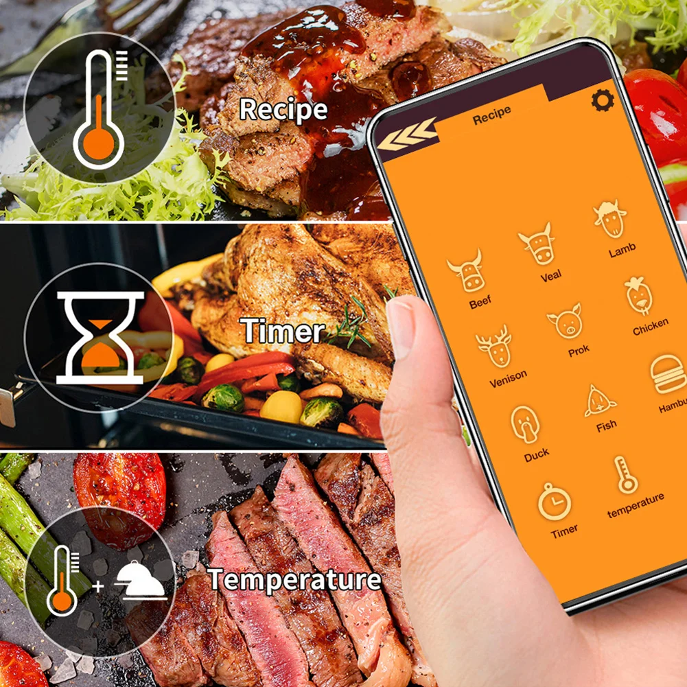 Беспроводной Bluetooth кухня печь гриль барбекю гриль Мясо зонд термометр