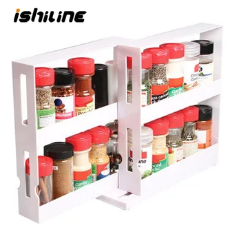 

Rotating Shelf Modern Kitchen Cabinet Storage Rack Slide Large PP Home Seasoning Bottle Holder Desktop Cupboard Spice Organizer