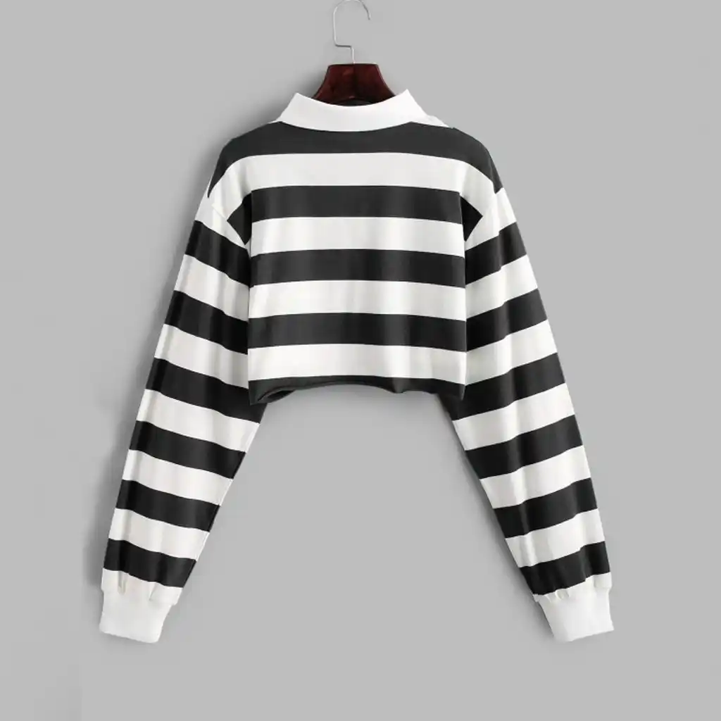 striped cropped hoodie