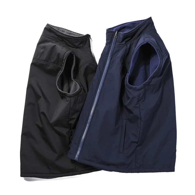 MRMT 2025 Brand New Men's Vest Fleece Jacket Trend Middle Aged  Elderly Plus Velvet Warm Vest Dad Cotton Waistcoat Vest 4