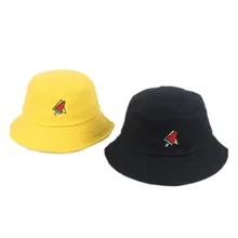 Панама с вышивкой арбуза, однотонная хлопковая летняя Панама для мужчин и женщин, козырек bob chapeau для влюбленных, Солнцезащитная шляпа для рыбалки, Gorras