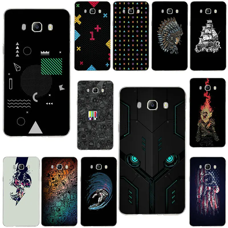 Тёмный цветной мягкий чехол Amoled для телефона Samsung Galaxy J1 Mini J2 J3 J4 J5 J6 J7 J8 2016 2017 2018 Prime
