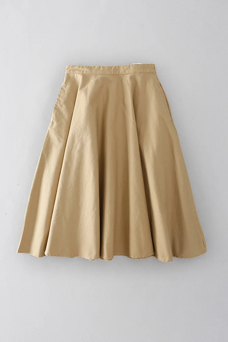 

A Generation after Zipper High-waisted Stereo Oversized A- line Skirt Solid Color Mid-length Skirt Full Skirt Entity