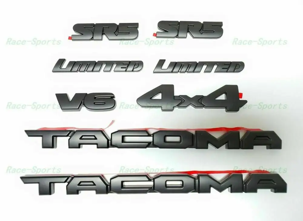 Black 3pcs Fit for 2016-2020 Tacoma Blackout Emblem Overlays ABS Plastic PT948-35180-02