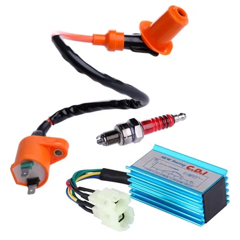 

Motorcycle Ingition Set For GY6 50cc 125cc 150cc Racing Performance CDI+ Ignition Coil + Spark Plug Fit 150cc Scooter Moped ATV