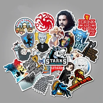 

50 Sheets Game Of Thrones Waterproof Sticker TV Series Trunk Guitar Skateboard Stickers Adult Child