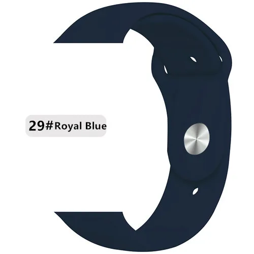 Силиконовый ремешок для apple watch 5 ремешок 40 мм 44 мм 42 мм 38 мм apple watch 4 apple watch 5 correa iwatch ремешок для часов аксессуары для часов - Цвет ремешка: royal blue 29