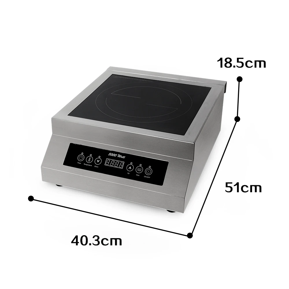 ITOP 23 Ampere Commercial 5000W Induction Cooker Glass-ceramic Glass Touch Control Cooking Machine Connect With Air Switch 220V