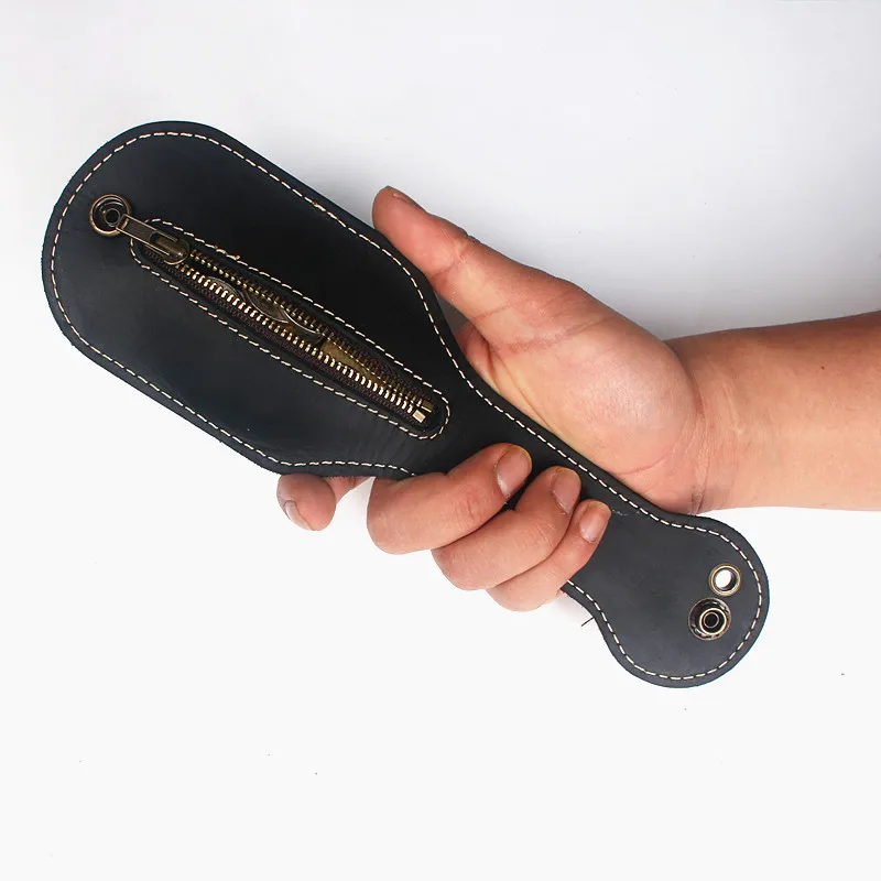 Coin Purse Plush Coin Purse Coin Wallet Change Bag LEACOOL Genuine Leather Racket Sap Big Capacity Coin Purse Defense Multi function Jacksap EDC Coin Bag