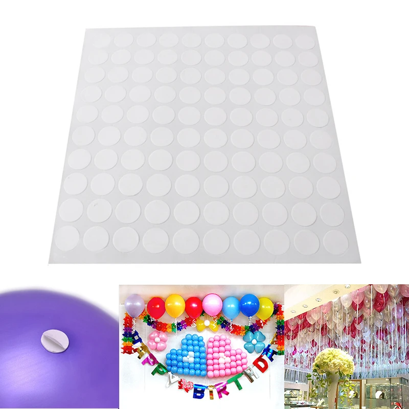 

New 100 Points Balloon Attachment Glue Dot Attach Balloons To Ceiling Or Wall Stickers Birthday Party Wedding Supplies