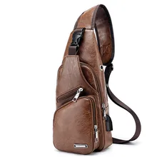 Men's Crossbody Bags USB Chest Bag Designer Man Messenger bag Leather Shoulder Bags Diagonal Package Back Pack Travel Purse
