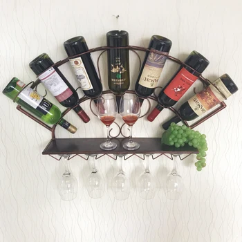 

Wine Rack Wall Hanging Wine Rack Simple Modern Hanging Wine Cabinet Wine Glass Holder Wall Hanging Fan Shape Creative Ornaments