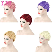 LiangMo, не Реми, короткий, стриженый, парик 1920-х годов, волосы в стиле Хлопушки s для женщин, короткий, волнистый, Ретро стиль, парик для косплея