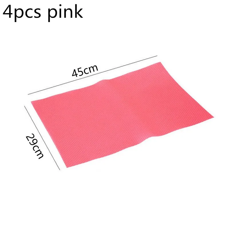 4PCS pink Холодильник для Водонепроницаемый коврики для холодильника Антибактериальный противообрастающий объектива камеры, устойчивая к плесени, влаги 30x44 см стол салфетки под прибор 4 шт./компл - Цвет: 4PCS pink