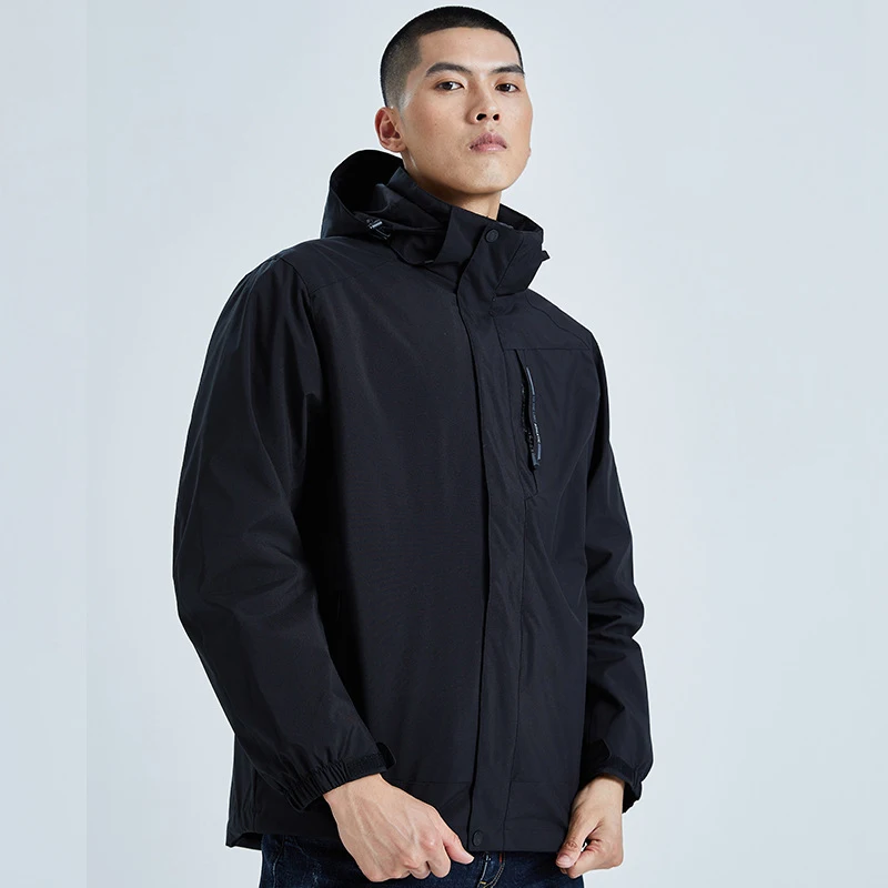

New Mens 3in1 Jacket Down Padded Waterproof Breathable Coat Outerwear Adjustable Hooded Winter Thicken Warm Outdoor Hiking Coat