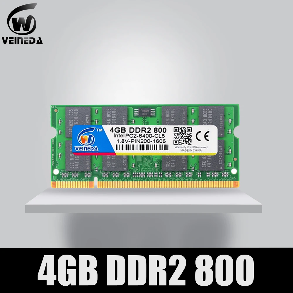 Оперативная память VEINEDA DDR2 1 ГБ/2 ГБ/4 ГБ память 4 Гб ddr2 533 667 800 МГц оперативная память Sodimm 2 Гб ddr 2 800 PC2-6400 для ноутбука Mobo