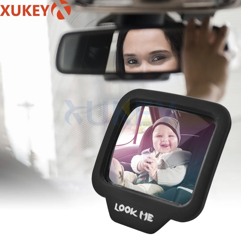 

6*6.5cm Mini Auto Rear view Convex Mirror Wide Angle Reduce Blind Spot For Children Baby Kids Back Seat Security Makeup Cosmetic