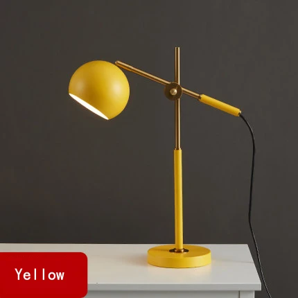 Yellow Простая настольная лампа в европейском стиле, Креативный светодиодный светильник, теплая декоративная лампа для чтения, настольная лампа для спальни, прикроватная настольная лампа - Цвет корпуса: Yellow