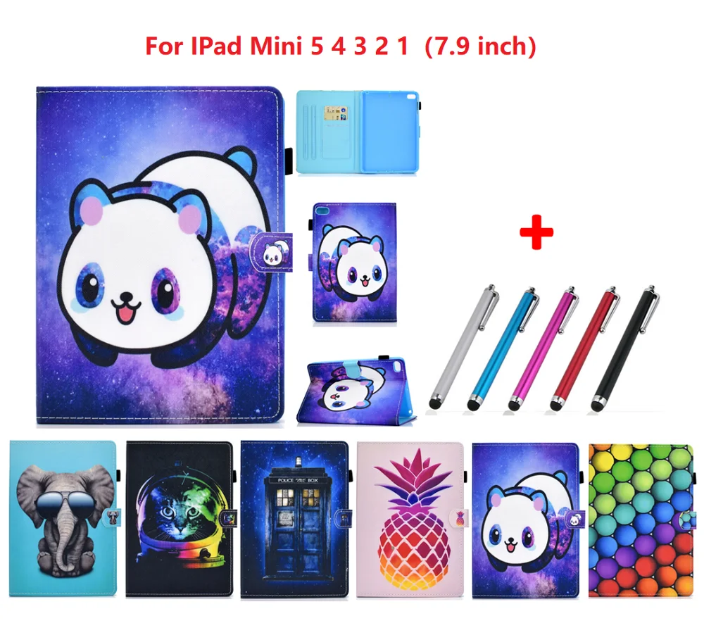 Чехол для iPad Mini 5 4 3 2 1 7 9 дюйма симпатичный чехол планшета с рисунком панды собаки