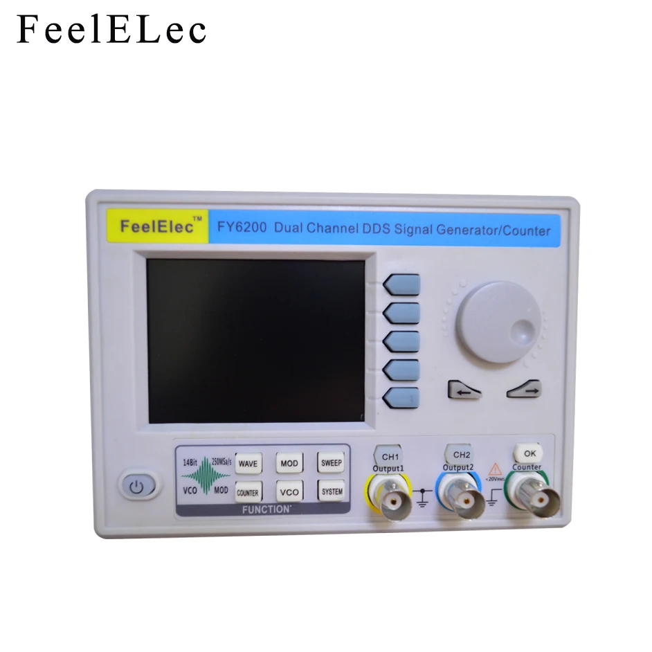 FeelElec FY6200 встроенный панельный сингальный генератор DDS двухканальный функциональный генератор 40 м генератор частоты волны США