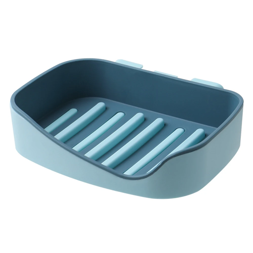 Soap Dish Wall Mounted Double Layer Soap Holder Draining Water Soap Box Case Dish Self Adhesive Kitchen Bathroom Accessories - Цвет: Цвет: желтый
