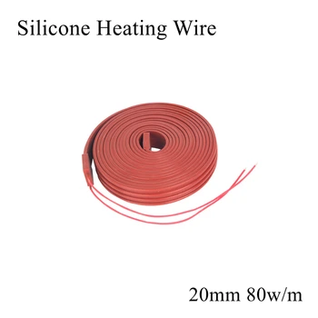 

20mm 12V 24V 36V 48V 110V 220V Silicone Heating Cable Wire Rubber Heating Belt Wrap Heat Mat Pad Plate Waterproof Water Pipe Car